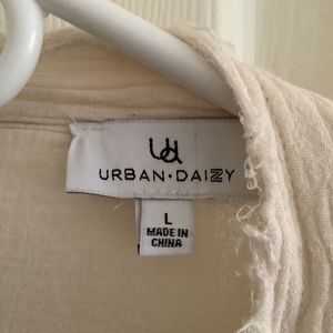 Urban Daisy Claire Cream Gauze Shirt with vintage washed hem